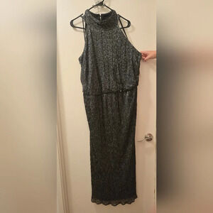 PMetallic Halter Maxi Dress Sz 22W
